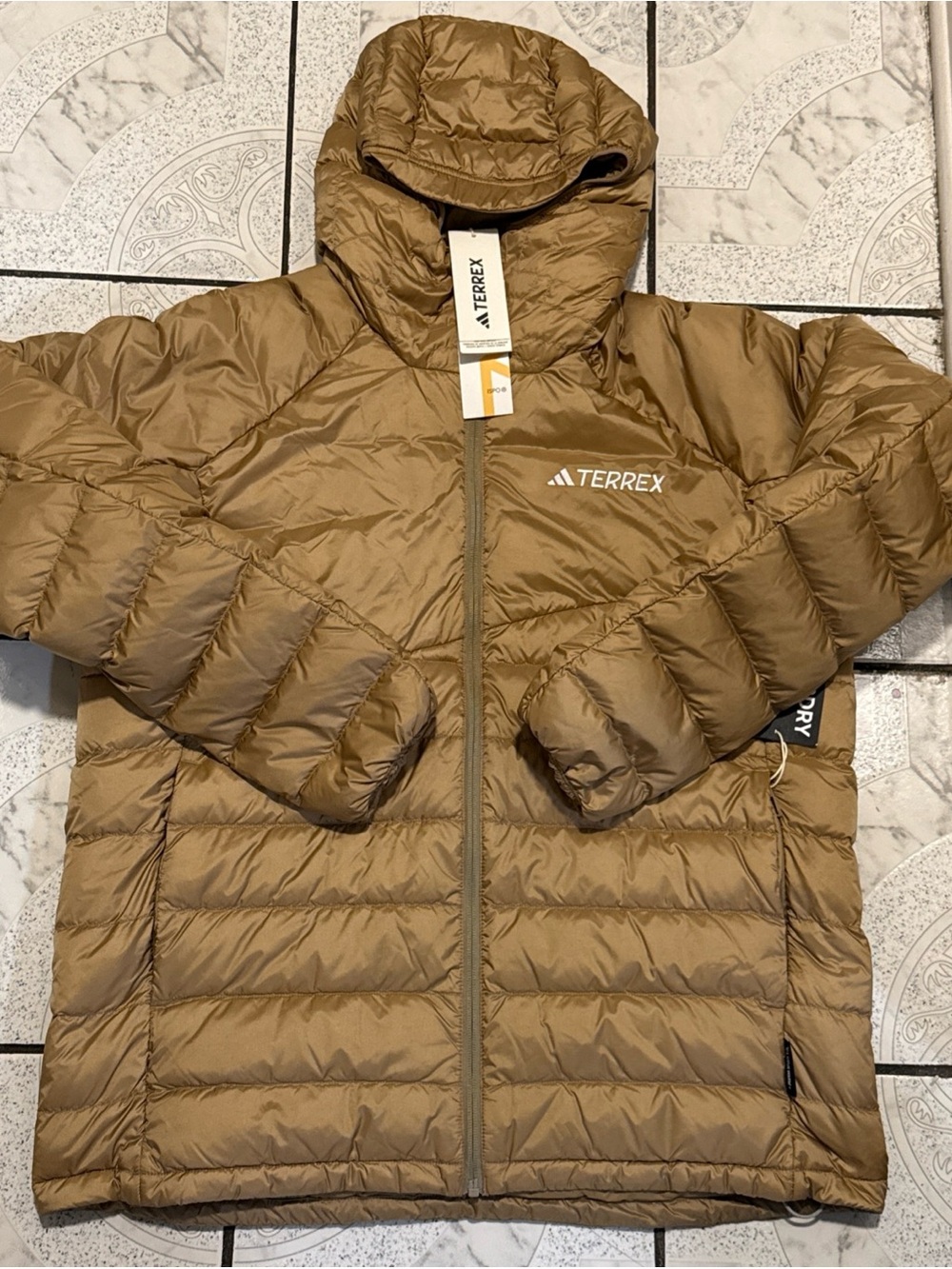 New Adidas Terrex XPERIOR Climawarm+ Down Hooded Jacket Men’s Size Large JL5561